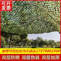 Green hidden nets shading nets sunscreen nets anti-aerial photo netting Decorative Roof Mountain plant covered with green bilayer net