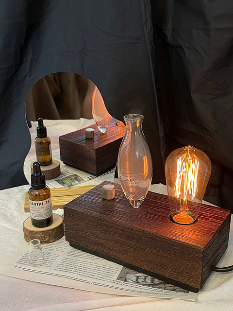 Lelaboinc Diffuser Wooden Home Aromatherapy Machine Ornament Vintage Plant Essential Oil Cold Fragrance Device Niche Gift