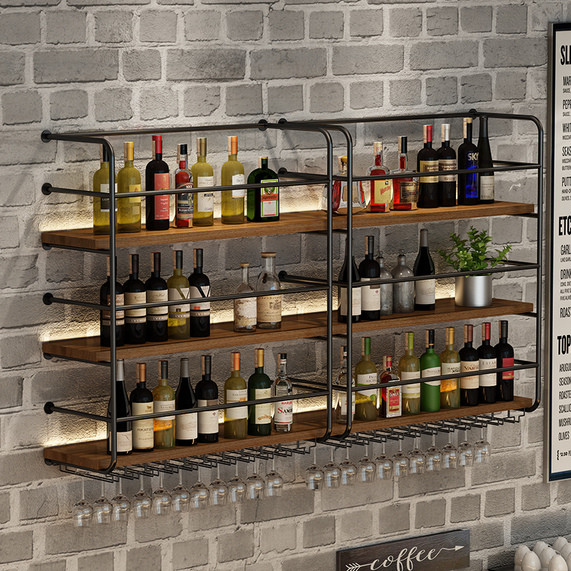 Dining Room Bar Wine Rack Wall-mounted Shelve By Wall Wine Cabinet Beer Red Wine Show Shelves Modern Deco Shelf