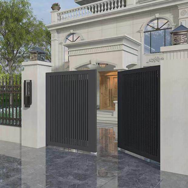 Electric villa gate double door wrought iron yard gate home country outdoor courtyard door stainless steel sliding door