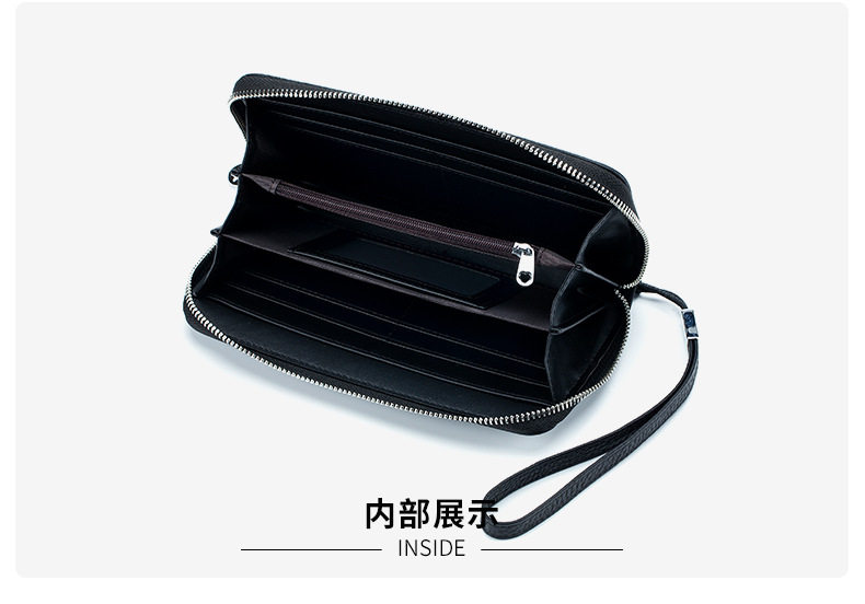 Клатч 时尚潮流防盗刷真皮长款拉链手拿包钱包女2022新款头层牛皮手机包