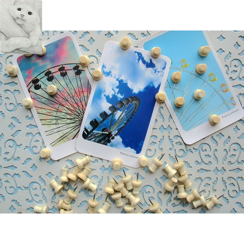 。 I-nail color cork nail cork board photo wall art box log wood pushpin