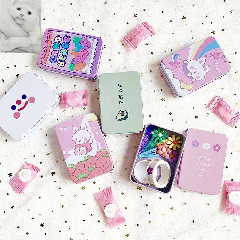 Brand storage box, small tin box, handheld storage system, stationery, internet celebrity
