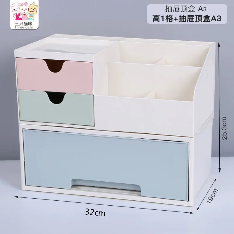 EssenceDrawer - тип девушка сердце настольная коробка для хранения косметики творческая косметика финиш пластик простой настольный офис канцелярия