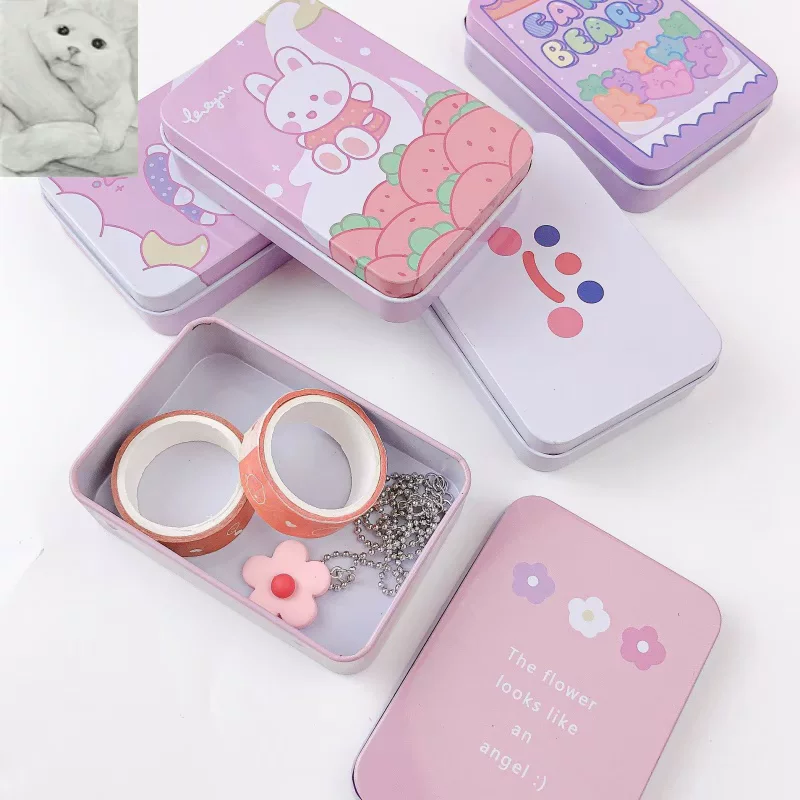 Brand storage box, small tin box, handheld storage system, stationery, internet celebrity