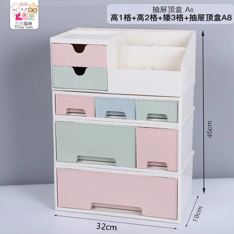 EssenceDrawer - тип девушка сердце настольная коробка для хранения косметики творческая косметика финиш пластик простой настольный офис канцелярия