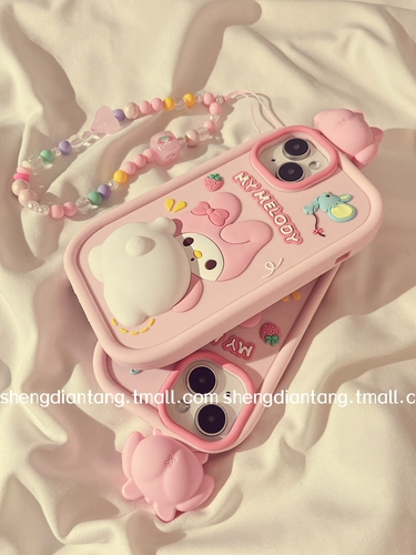 Apple, милый совместимый iPhone 14, чехол для телефона, трехмерная мультяшная креативная цепь, силиконовый защитный чехол, 14promax, iphone, 13promax