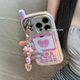 INS GIRLS 'PHONE PALKA DOT BOW 펜던트 iPhone 16Promax Apple 15 휴대 전화 케이스 14/13Pro 전기 도금 실리콘 16 Creative Big Brother Anti-Fall Case
