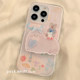 ກາຕູນສີບົວງາມ puppy ມີ stand ເຫມາະສໍາລັບ Apple 14ProMax ໂທລະສັບມືຖືກໍລະນີ double-sided iPhone13 ໃຫມ່ 14pro niche 12 ຮູບແບບແມ່ຍິງ 11 anti-fall 13pro silicone all-inclusive protective cover