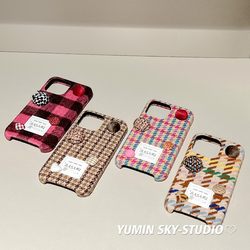 Button style style ~ suitable for couples iPhone14promax Apple 15 mobile phone case 12 autumn and winter 11 flannel plus Korean style 14Pro personality 12Pro anti-fall 13Pro protective cover for women