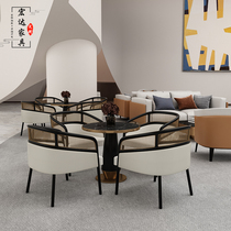 New Chinese-style sales office negotiation table and chair combination beauty salon rest area hotel lobby reception card seat furniture customization