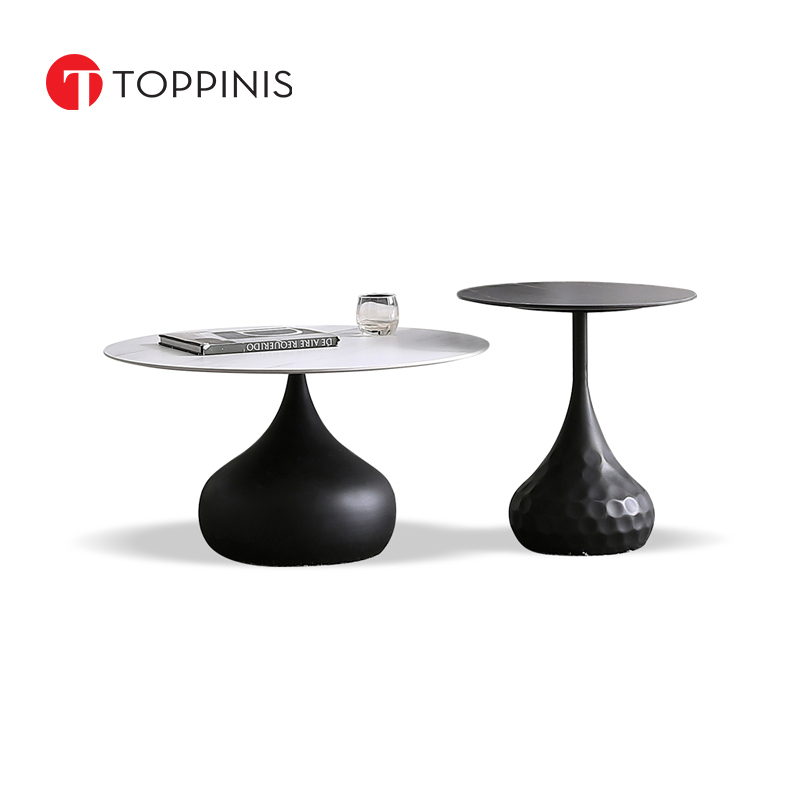 Toppinis Italian minimalist rock plate tea few modern minimal network red light luxury high and low size round tea several living room