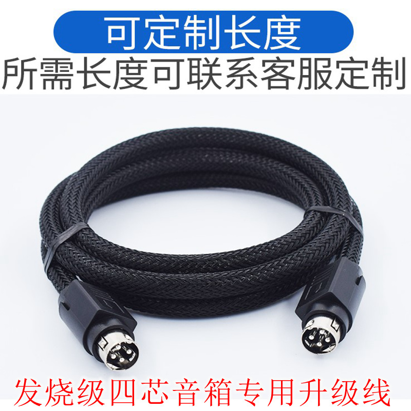 High-Fidelity Noise-Canceling Cable Suitable for Hivi D1080/D1010 Iv Mkii D1090/M200D+R1700Bt Edifier R1600Tiii 4-Core Main and Auxiliary Speaker Connection Cable