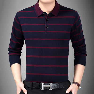 男士春秋季长袖针织衫韩版新款爸爸装