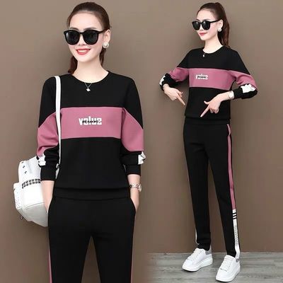 新款运动服套装春秋季宽松时尚卫衣女两件套