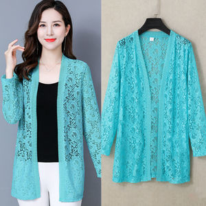 女装中长款蕾丝开衫薄外套外搭长袖防晒
