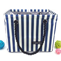Striped waterproof bath bag bath basket bag foldable large men and women Bath basket bath bag portable bath bag