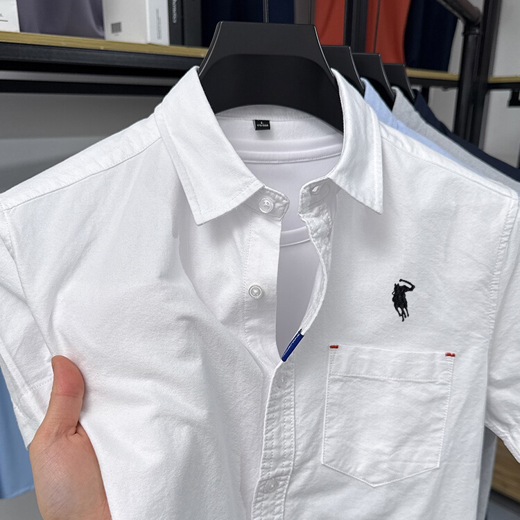 [Outlet Brand Discount] Paul Men's Short-Sleeve Shirt Pure Cotton 2025 Summer New Casual Style Shirt for Men
