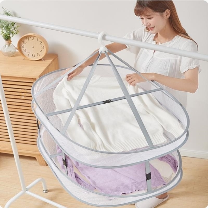 Sun clothes net drying basket Multi-function knitwear thickened basket subnet pocket rectangular drying sweater hair artifact