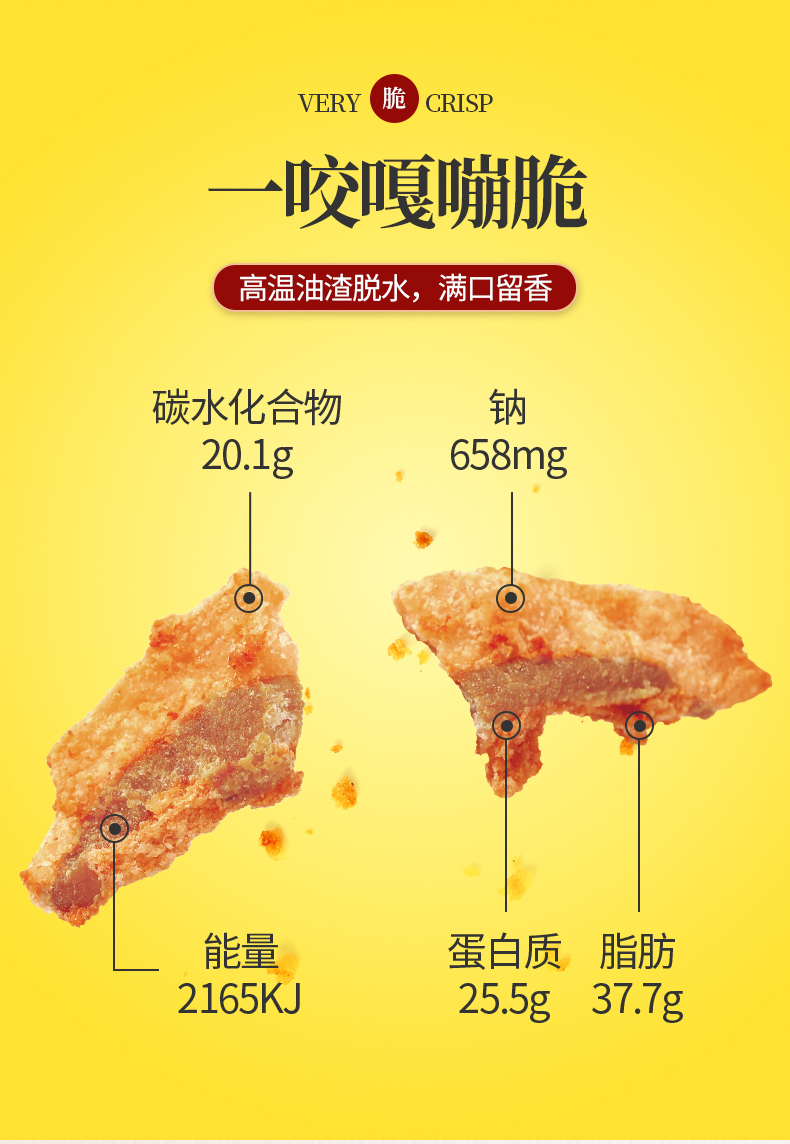 诱馋鲜酥脆香酥猪油渣脆皮干炸五花肉