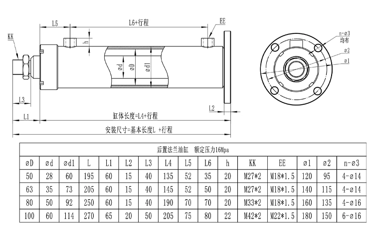 Tùy chỉnh 
            3T tấn mặt bích phía sau xi lanh hai chiều máy thủy lực một chiều thủy lực baler dầu hàng đầu hệ thống trạm thủy lực điện nhỏ tính lực đẩy xi lanh thủy lực