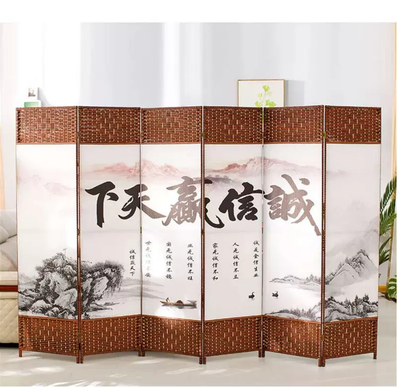 vách tôn xốp 2 mặt Màn hình đơn giản kiểu Trung Quốc vách ngăn dành riêng cho khách sạn phòng khách văn phòng gấp hàng rào di động chặn lối vào nhà màn hình gấp cnc phòng thờ vách gỗ nhựa