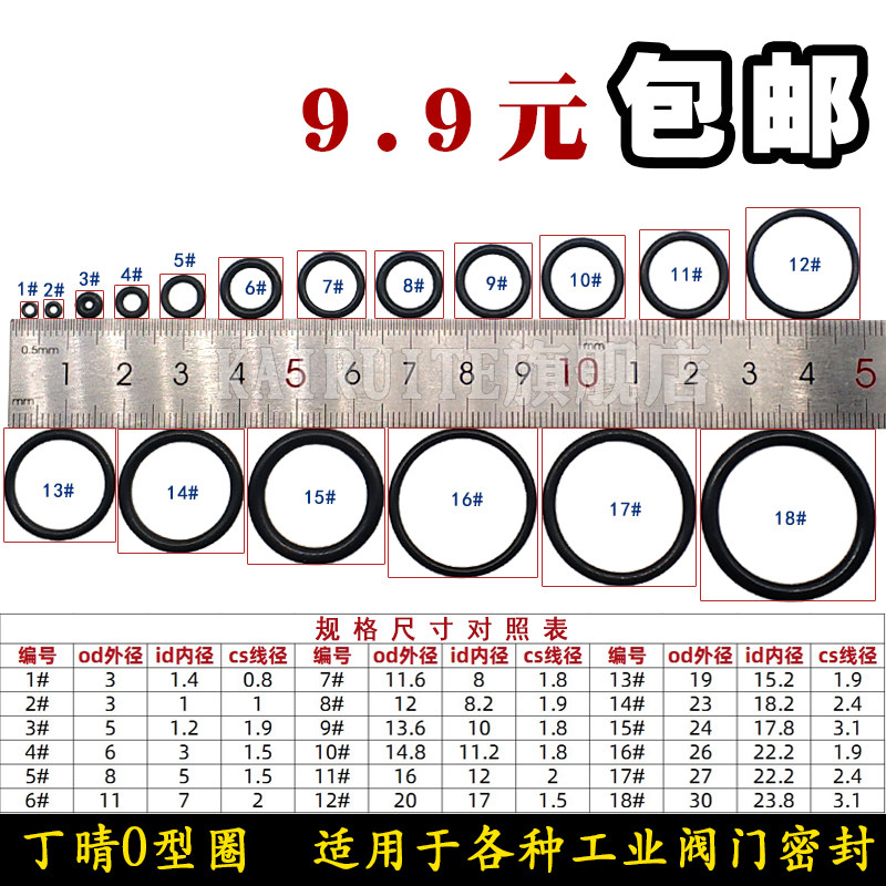 工业阀门密封气阀通用耐高压O型圈丁晴氟胶防水垫圈油耐磨小皮圈