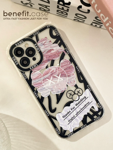 Benefit, новый модный чехол с граффити Kaws16, подходящий для чехла для мобильного телефона Apple 15 Apple 13promax, креативный чехол для iPhone 12mini Soft 14promax Пара 11/xsmax Advanced XR, прозрачный 8p7 Soft