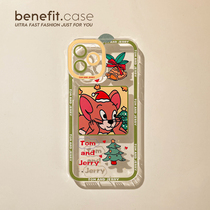 Benefit Cartoon Couple Tomomouse Apply Apple 13promax Anti-Fall Cell Phone Shell iphone12mini Protective Sleeve Xs Full Package Xr Transparent 8p Advanced 7