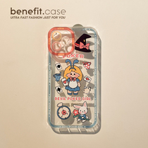 Benefit cartoon cute playing card girl applies Apple 13promax advanced senses mobile phone shell iphone12mini protective sleeve xsmax new xr Japan-ROK