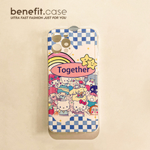 Benefit Japan-ROK cartoon grid doll applies Apple 13promax mobile phone shell cartoon iphone12 soft