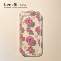 Benefit Korea-Japan minimalist Rose applies Apple 13promax mobile phone shell iphone12mini protective sleeve xsmax personality xr 8plus