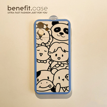 Benefit side cute little animal girl suitable for apple 13promax mobile phone shell iphone12mini protective sleeve xsmax silica gel xr anti-fall 8pl