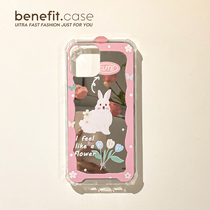 Benefit Cartoon Ins Pink Side Rabbit Rabbit applies Apple 13promax mobile phone shell creative iphone12Pro
