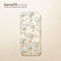 Benefit Japan-ROK Blue Flower Little Bird applies Apple 13promax mobile phone shell iphone12 full package mini soft shell xsmax cute xr transparent 8p