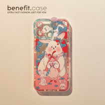 Benefit creative flower bunny girl applies Apple 13promax cartoon transparent mobile phone shell iphone12mini protective sleeve xsmax anti-fall xr female 8