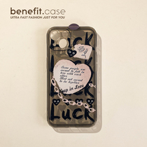 Benefit tide card luck lock chain applies Apple 13promax anti-fall mobile phone shell iphone12mini protective sleeve xsmax full package xr transparent 8p
