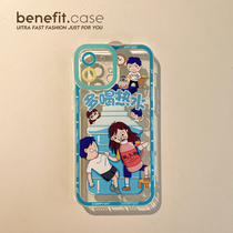 Benefit creative cartoon drink hot water to apply Apple 13promax mobile phone shell iphone12mini protective sleeve xsmax transparent xr lovers 8plu