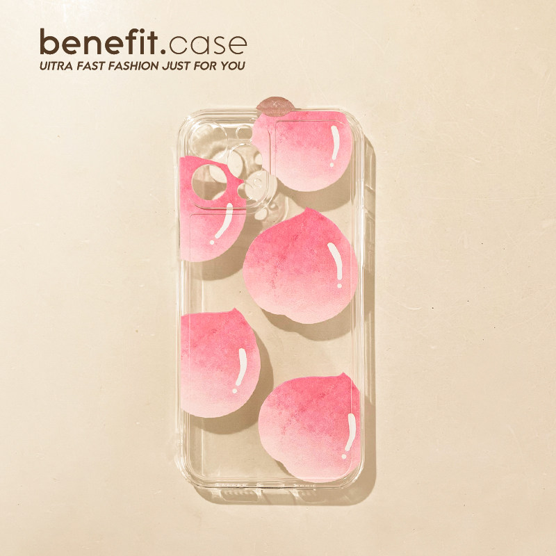 Benefit Sweet Meins Pink Water Honeypeaches Apply Apple 13promax Mobile Phone Protection Shell iphone12 Transparent Mini Han Wind Xsmax Sweet Xr Genesis