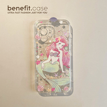 Benefit Dream Mermaid Princess Ins applies Apple 13promax mobile phone shell iphone12mini protective sleeve xsmax cartoon xr transparent 8p