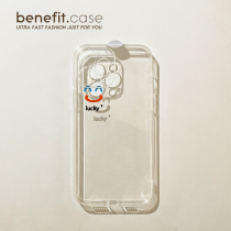 Benefit brief English luckky laughs apply Apple 13promax phone shell cartoon iphone12mini transparent xsmax niche xr original