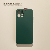 Benefit new dark night green pure color applies Apple 13promax advanced senses mobile phone shell iphone12mini protective sleeve xsmax lovers 8plus day
