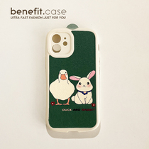 Benefit Korean wind-ins duck duck and rabbit Rabbit apply Apple 13promax mobile phone shell cartoon iphone12mini creative xsmax cute xr girl 8