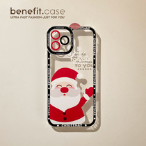 Benefit cartoon recruiter Santa applies Apple 13promax anti-fall mobile phone shell iphone12mini protective sleeve xs full package xr transparent 8p advanced 7