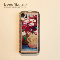 Benefit retro oil painting vase suitable for apple 13promax mobile phone shell iphone12mini protective sleeve xsmax liquid silicone xr new 8plu