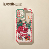 Benefit retro gift Santa apply Apple 13promax anti-fall mobile phone shell iphone12mini protective sleeve xs full package xr transparent 8p advanced 7