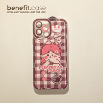 Benefit cartoon Lower afternoon tea girl applicable apple 13promax lovers mobile phone shell iphone12mini protective sleeve xsmax anti-fall xr silicone 8pl