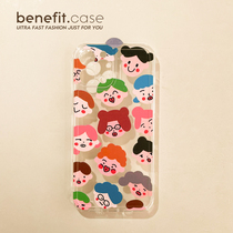Benefit cartoon cute colorful human head apply Apple 13promax mobile phone shell iphone12 silicone mini soft xsmax fuss xr ugly cute 8plu