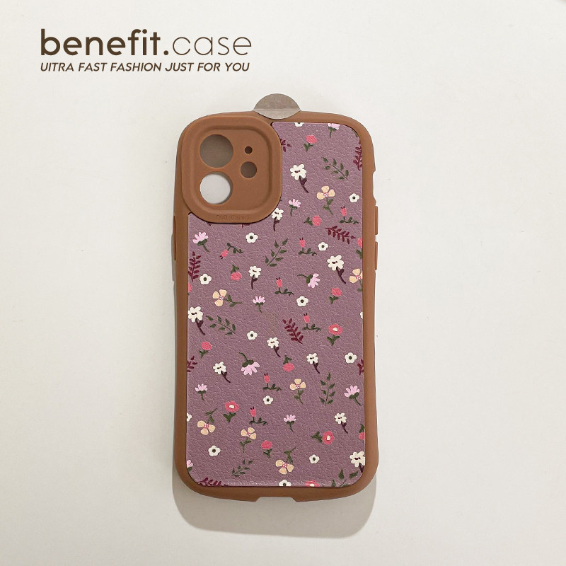 Benefit Japan-ROK Ins retro broken flowers apply Apple 13promax mobile phone protection shell creative iphone12mini literary and artistic wind xsmax brief xr silicon