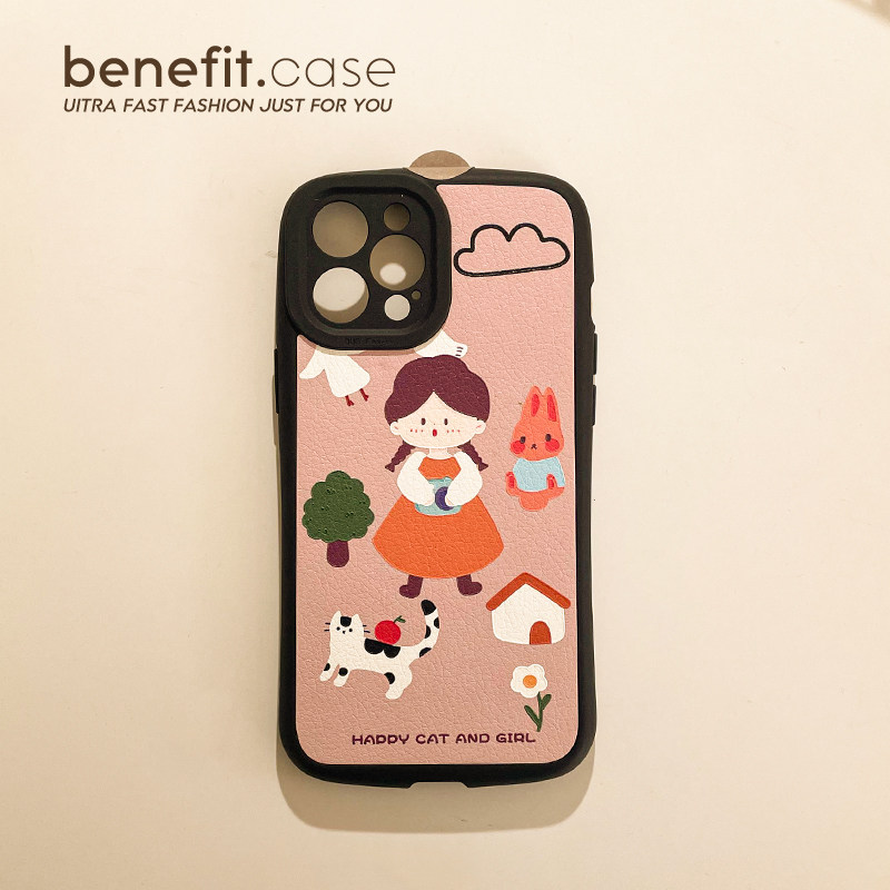 Benefit Cartoon Countryside Diary applies Apple 13promax mobile phone protection shell cute iphone12mini Advanced xsmax lambskin silica xr Japan-ROK 8
